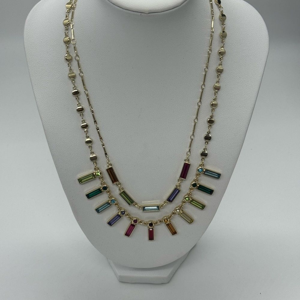 Rachel Roy Multi Chain Crystal Rhinestone Necklace - Picture 5 of 10